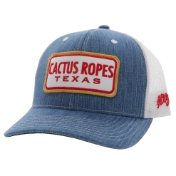 Hooey Men's Cactus Ropes 6-panel Denim & White Trucker Cap CR080