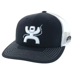 Hooey® Men's Arc 6-panel Black & White Trucker Cap 1862T-BKWH
