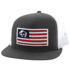 Hooey Men's American Made 5-panel Grey & White Trucker Cap 9711T-GYWH