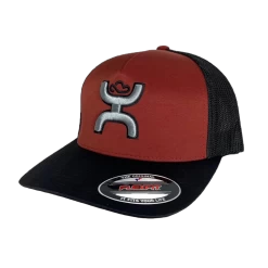 Hooey Men's Coach 5-panel Rust & Black Flexfit Cap 2212RUBK