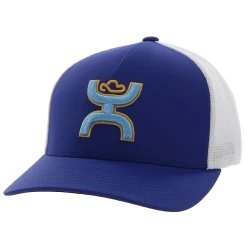 Hooey Men's Coach 5-panel Blue & White Flexfit Cap 2212BLWH