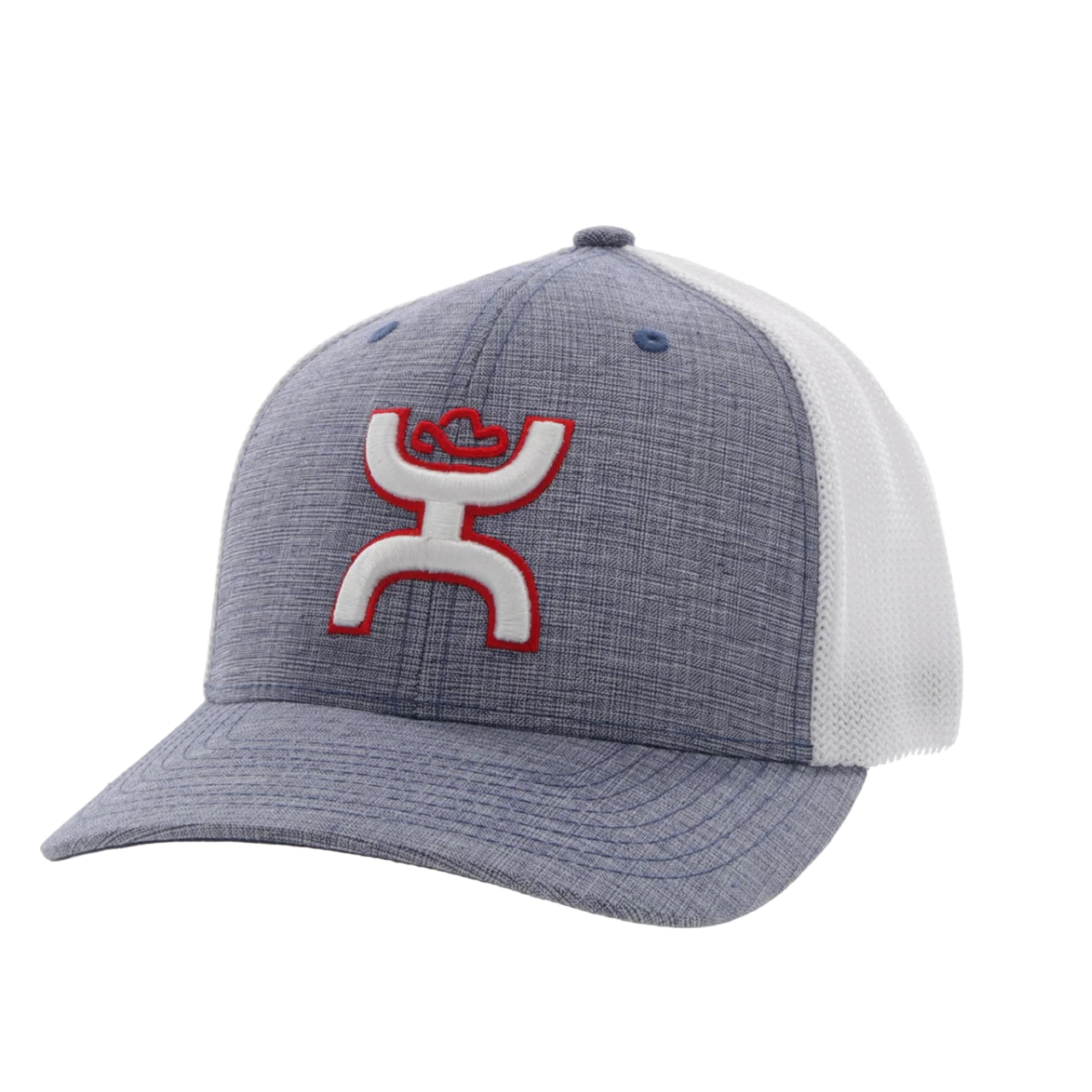 Hooey® Men's Coach 5-panel Denim & White Flexfit Cap 2212DEWH