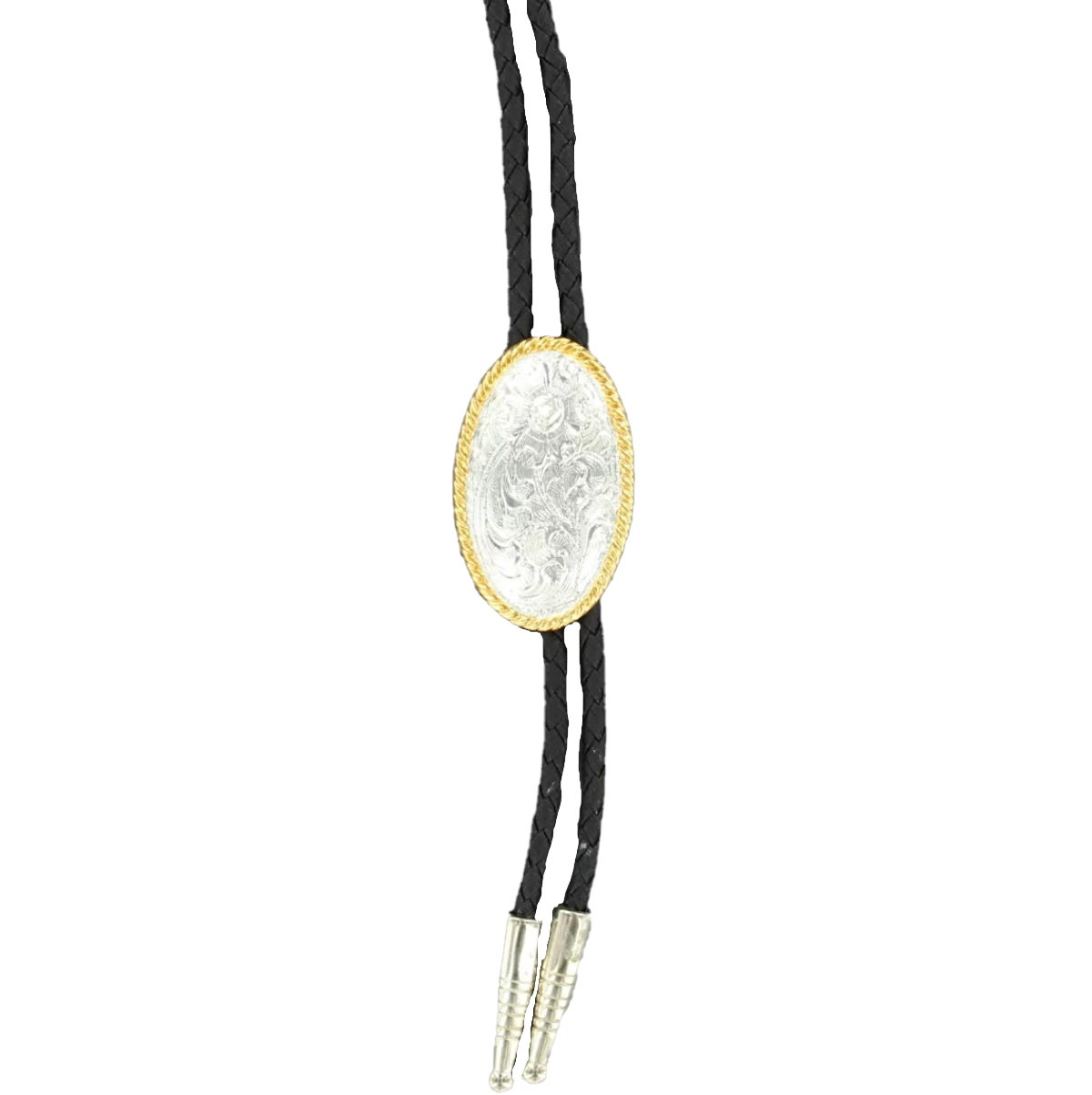 Double S Silver & Gold Floral Bolo Tie 22802