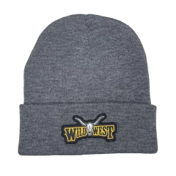 Wild West Logo Knitted Heather Grey Beanie S10556-2