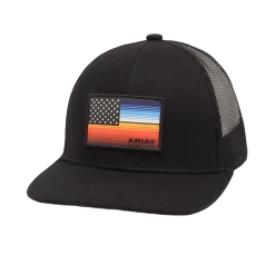Ariat® Men's Serape USA Flag Black Snapback Hat A300016201