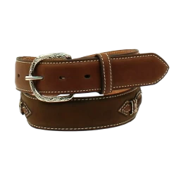 Nocona Men's Top Hand Brown Western Leather Belt With Conchos N2475944
