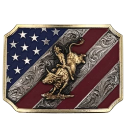 Montana Silversmiths® Patriot Bull Rider Attitude Belt Buckle A865