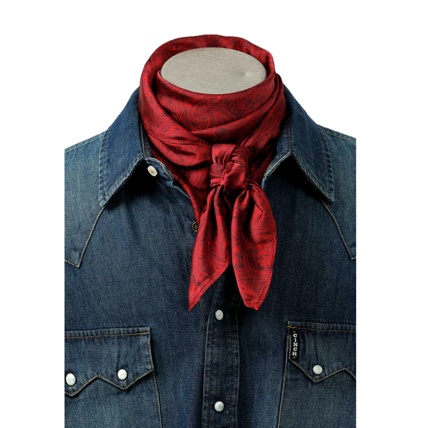 Cinch® Men's Burgundy Paisley Printed Satin Wild Rag MXX1998001