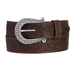 Justin® Men's Paris Vine Floral Tan Leather Belt C21554