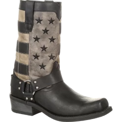 Durango Men's Patriotic Black Faded Flag & Harness Boot DDB0141