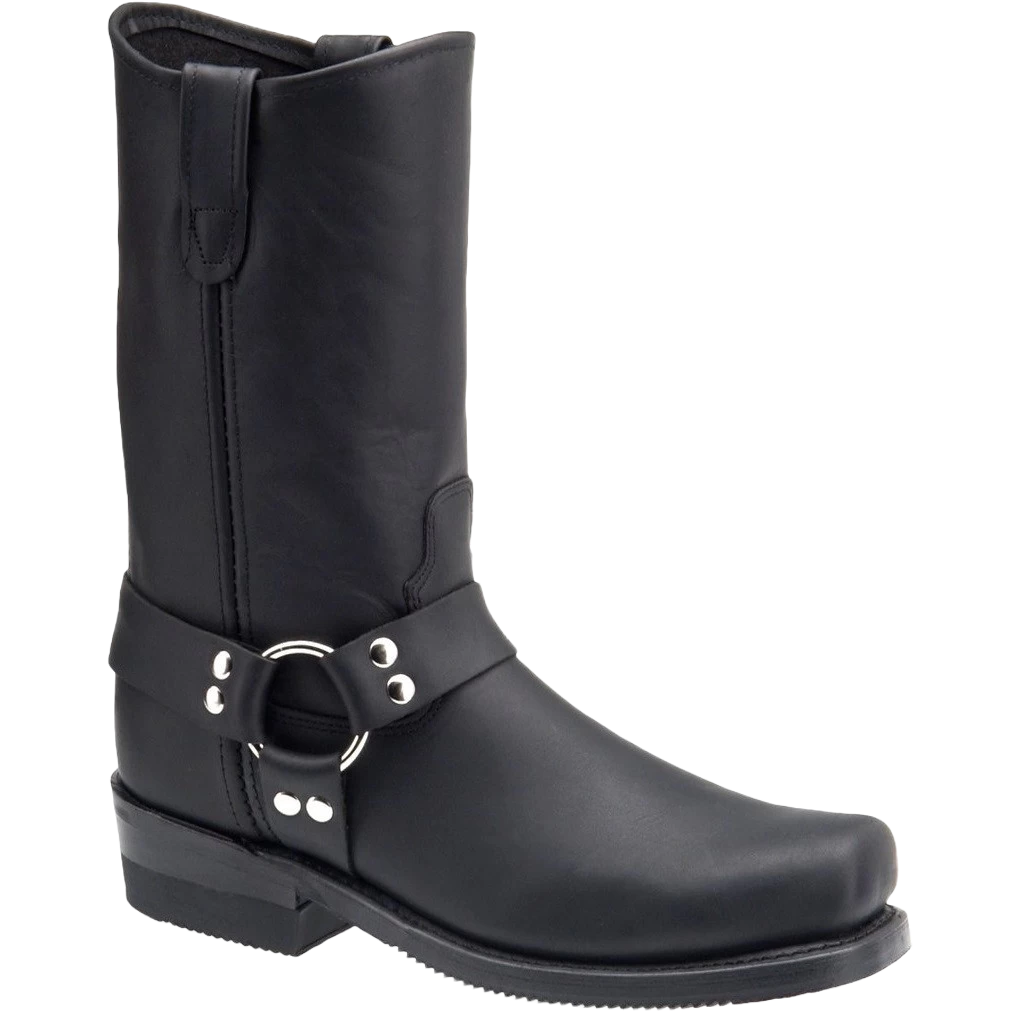 DOUBLE-H Men’s Black Domestic Harness Motorcycle Boots 4008