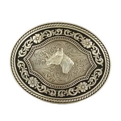 Nocona MensSilver Horse Head Motif Belt Buckle 37711