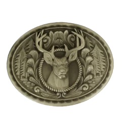 Nocona Mens SilverLarge Buck Belt Buckle 37992