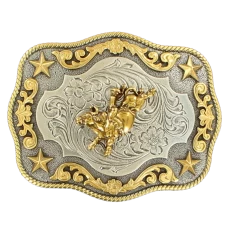 Nocona Mens Bullrider & Stars Rectangle Belt Buckle 3798702