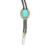 Double S Horseshoe & Turquoise Stone Concho Slide Bolo Tie 22108