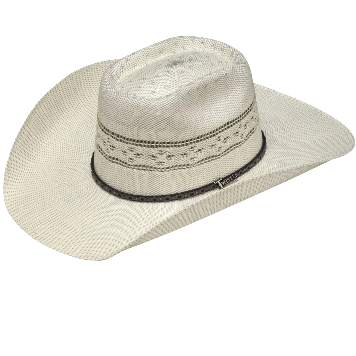 Twister Men's Ivory & Grey Bangora Straw Cowboy Hat T71666