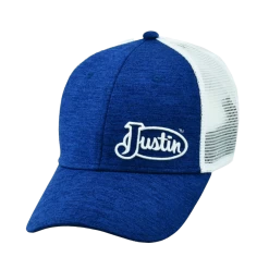 Justin® Men's Navy Heather Logo Trucker Cap JCBC712-NAVY