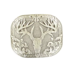 Nocona Mens Laser Etched Deer Skull Belt Buckle 37984