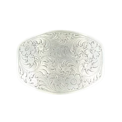 Nocona Mens Silver Floral Scroll Belt Buckle 37238