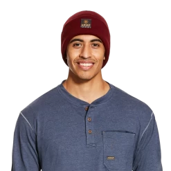 Ariat® Men's Rebar Work Malbec Red Insulated Watch Cap Beanie 10027794