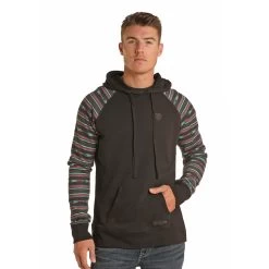 Rock & Roll Denim® Men's Black Aztec Long Sleeve Hoodie P8H6340