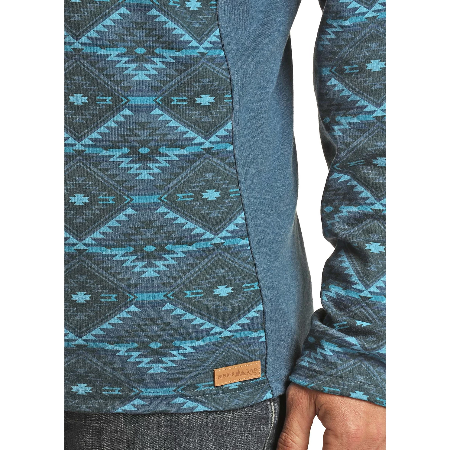 Powder River® Men's Turquoise Quarter Zip Knit Pullover PRMO91RZXR-87 - Image 2