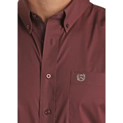 Panhandle Select® Men's Rust Solid Stretch Poplin Shirt PSMSODRZ2N-90