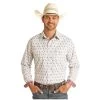 Panhandle Men's Aztec Geometric Natural Snap Shirt R0S3279
