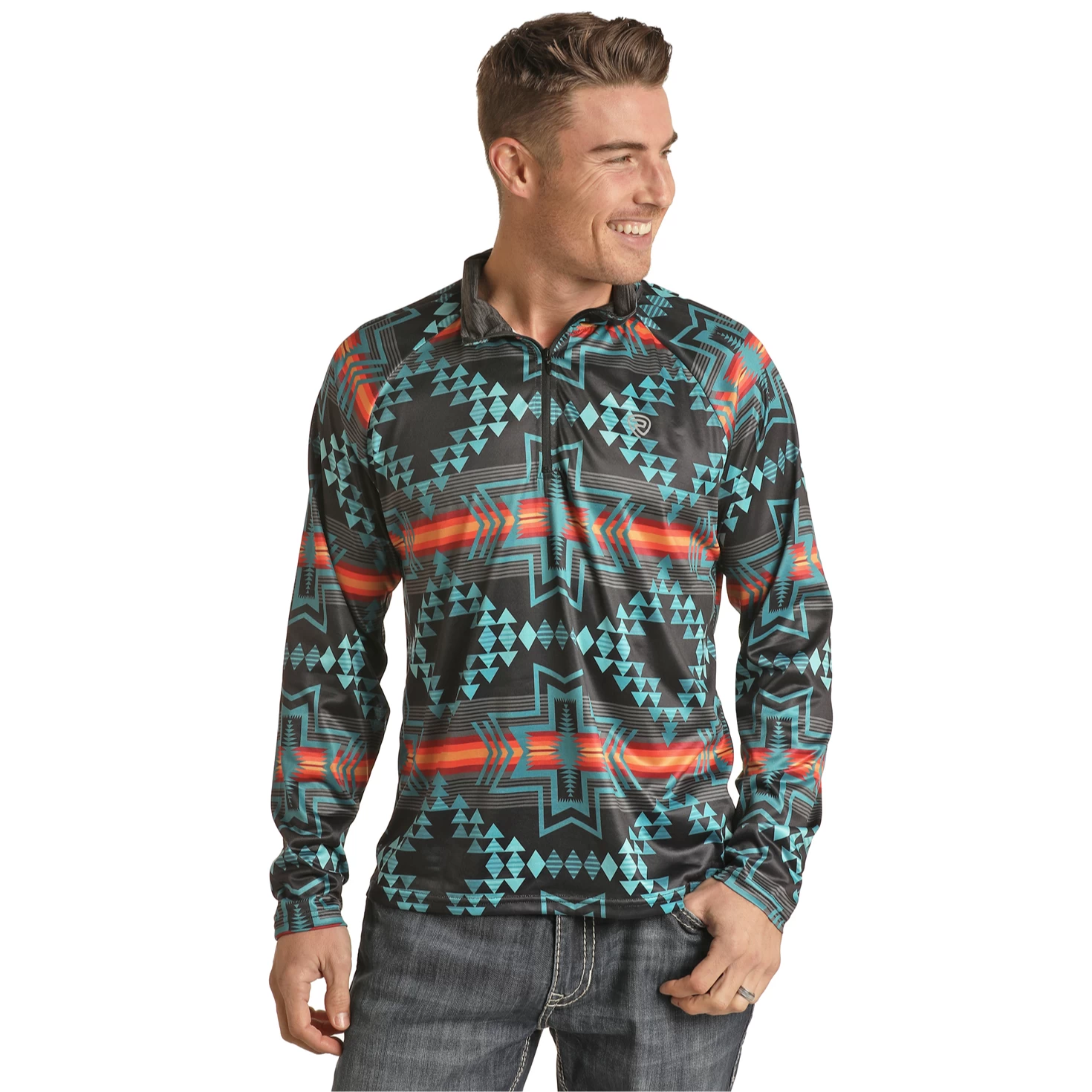Rock & Roll® Men's Multi Color Aztec Print Pullover RRMT91R06L-99