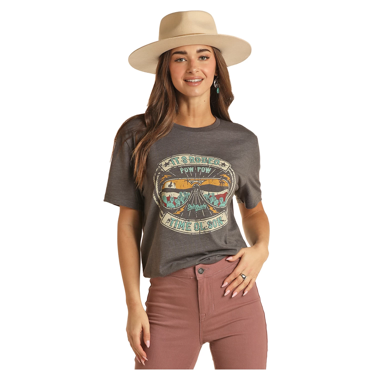 Panhandle® Unisex "IT'S RODEO TIME" Dale Brisby Grey Tee RRUT21R06B-02 - Image 2
