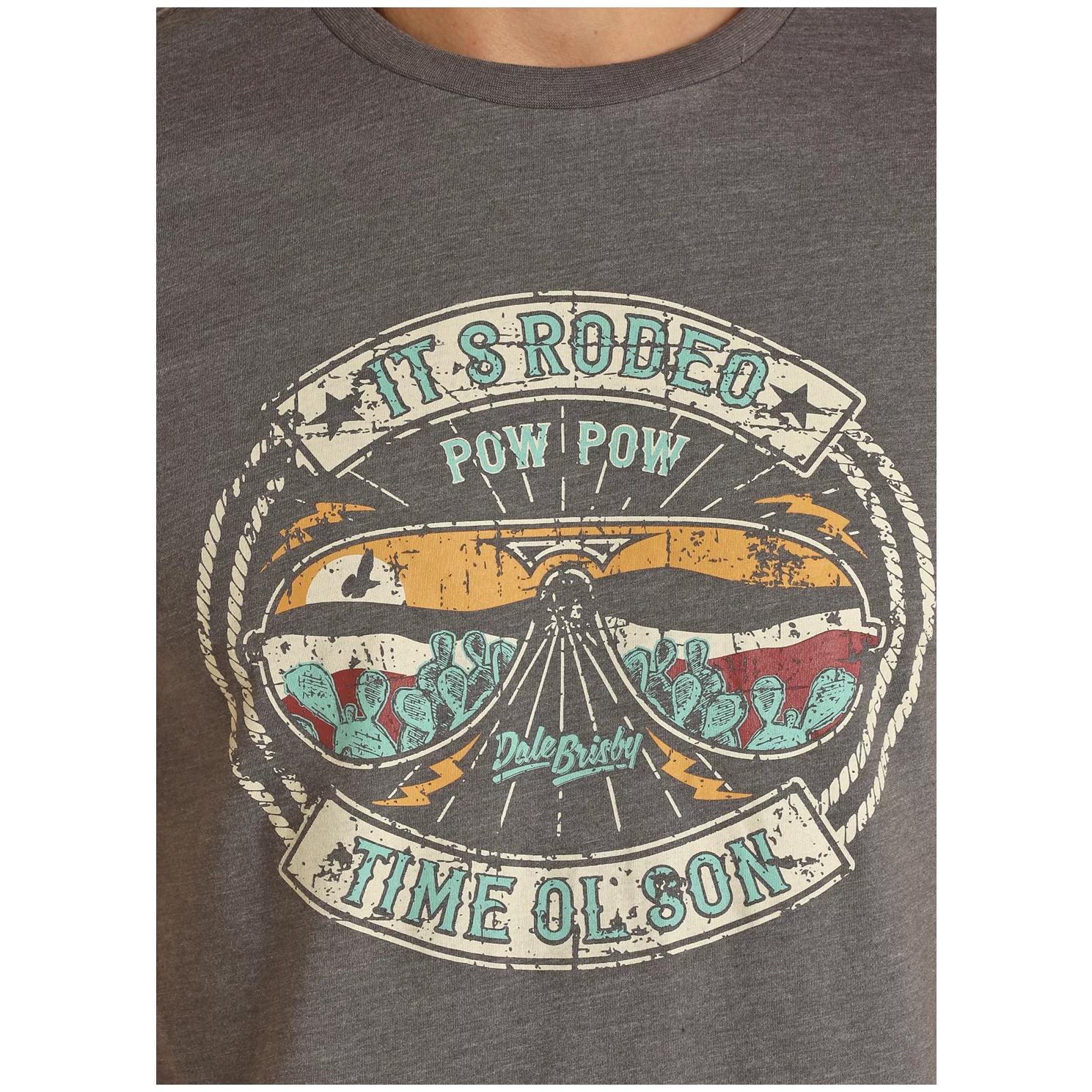 Panhandle® Unisex "IT'S RODEO TIME" Dale Brisby Grey Tee RRUT21R06B-02 - Image 3