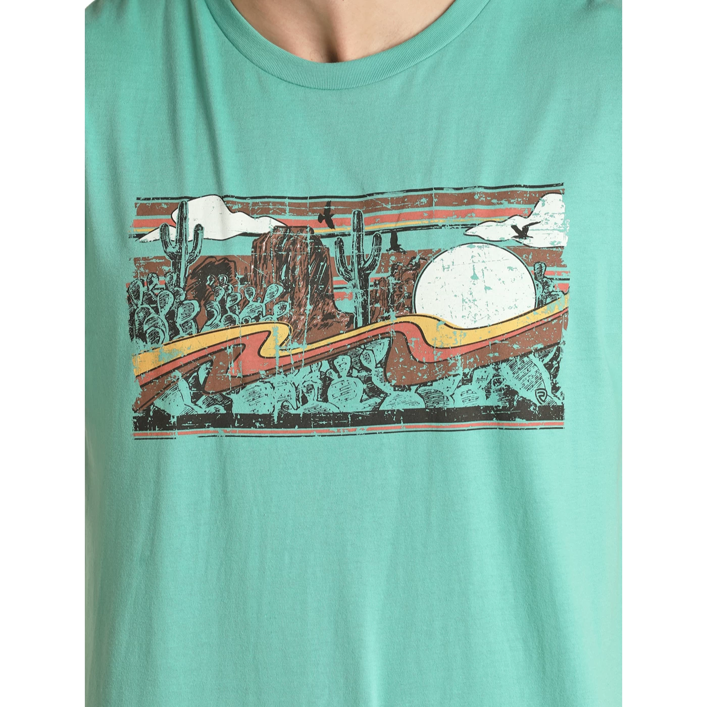 Rock & Roll Cowboy® Unisex Turquoise Graphic T-Shirt RRUT21R0IU - Image 3