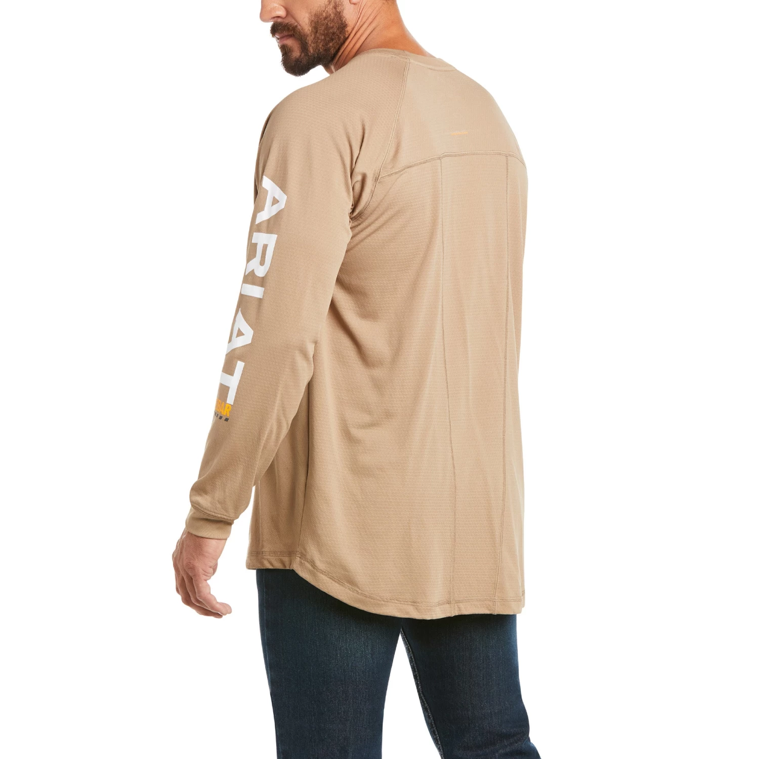 Ariat® Men's Rebar Heat Fighter Long Sleeve Khaki T-Shirt 10031030 - Image 2