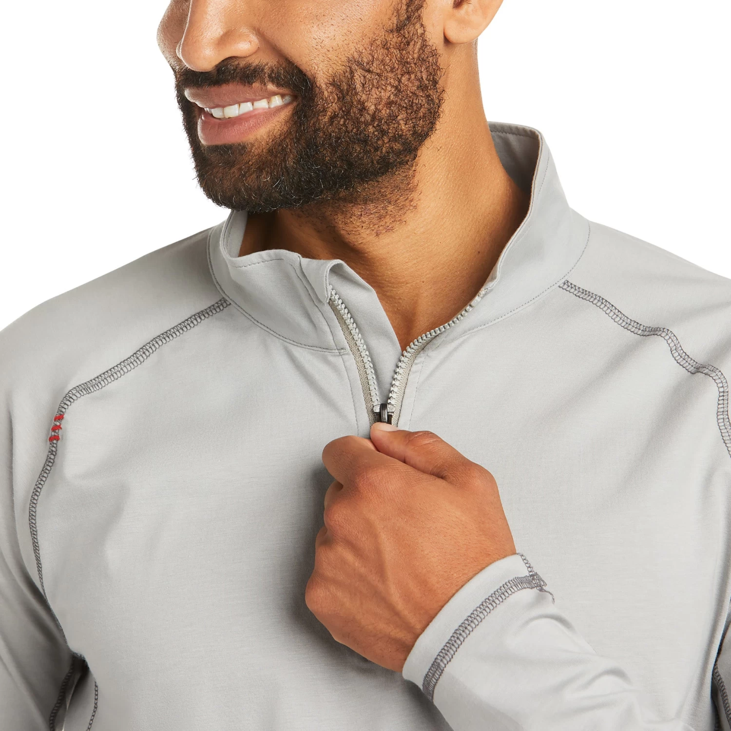 Ariat® Men's FR Combat Stretch Patriot Silver 1/4 Zip Shirt 10035420 - Image 4