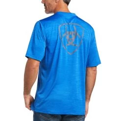 Ariat® Men's Charger Shield Cerulean Blue Short Sleeve Tee 10039556
