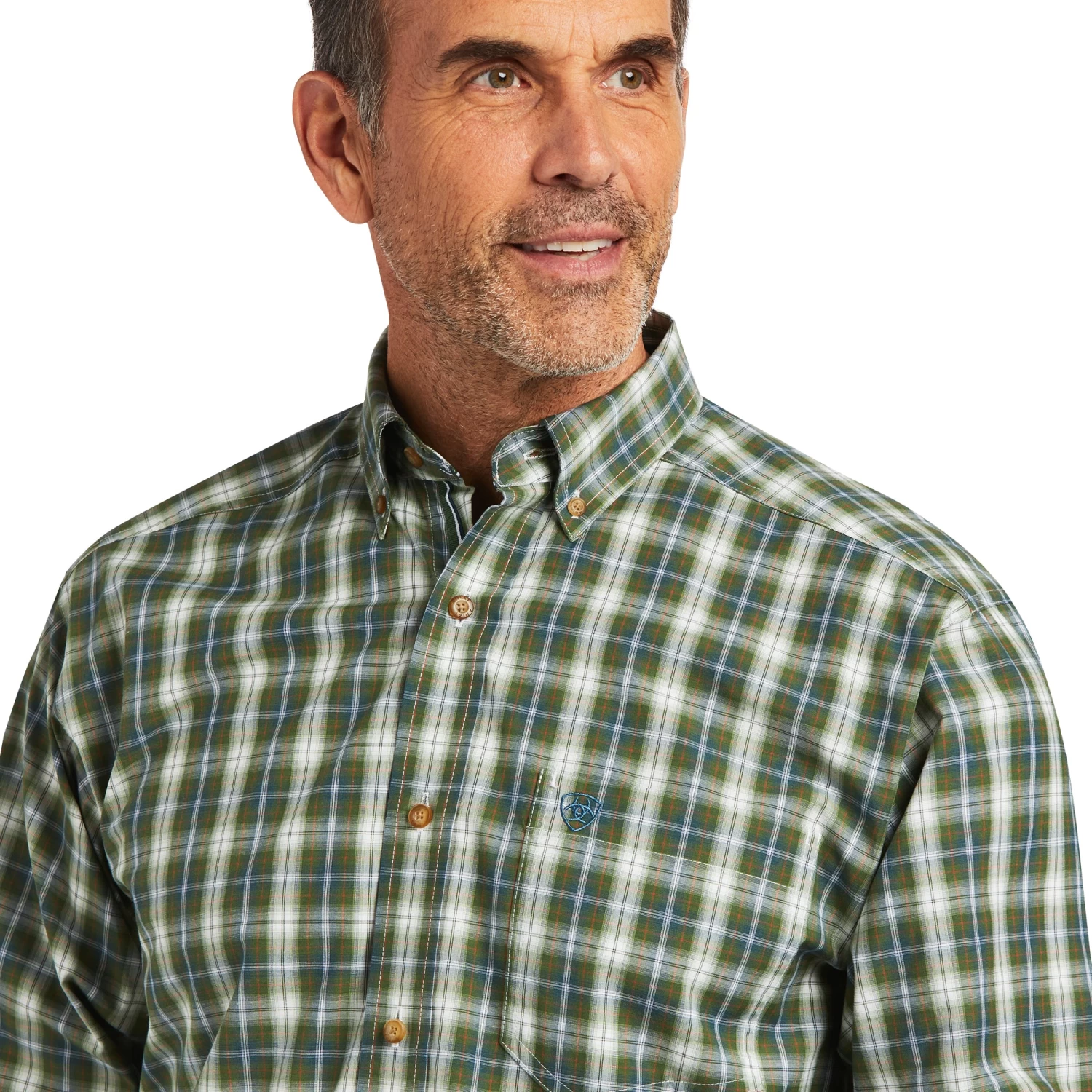 Ariat Men's Teo Stretch Ancient Moss Classic Button Down Shirt 10039765 - Image 2