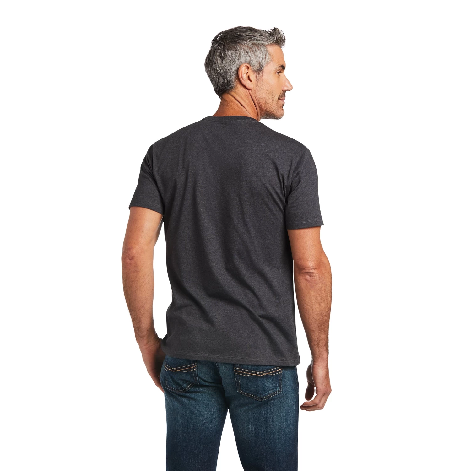 Ariat® Men's Blends Charcoal Heather Short Sleeve T-Shirt 10040126 - Image 2