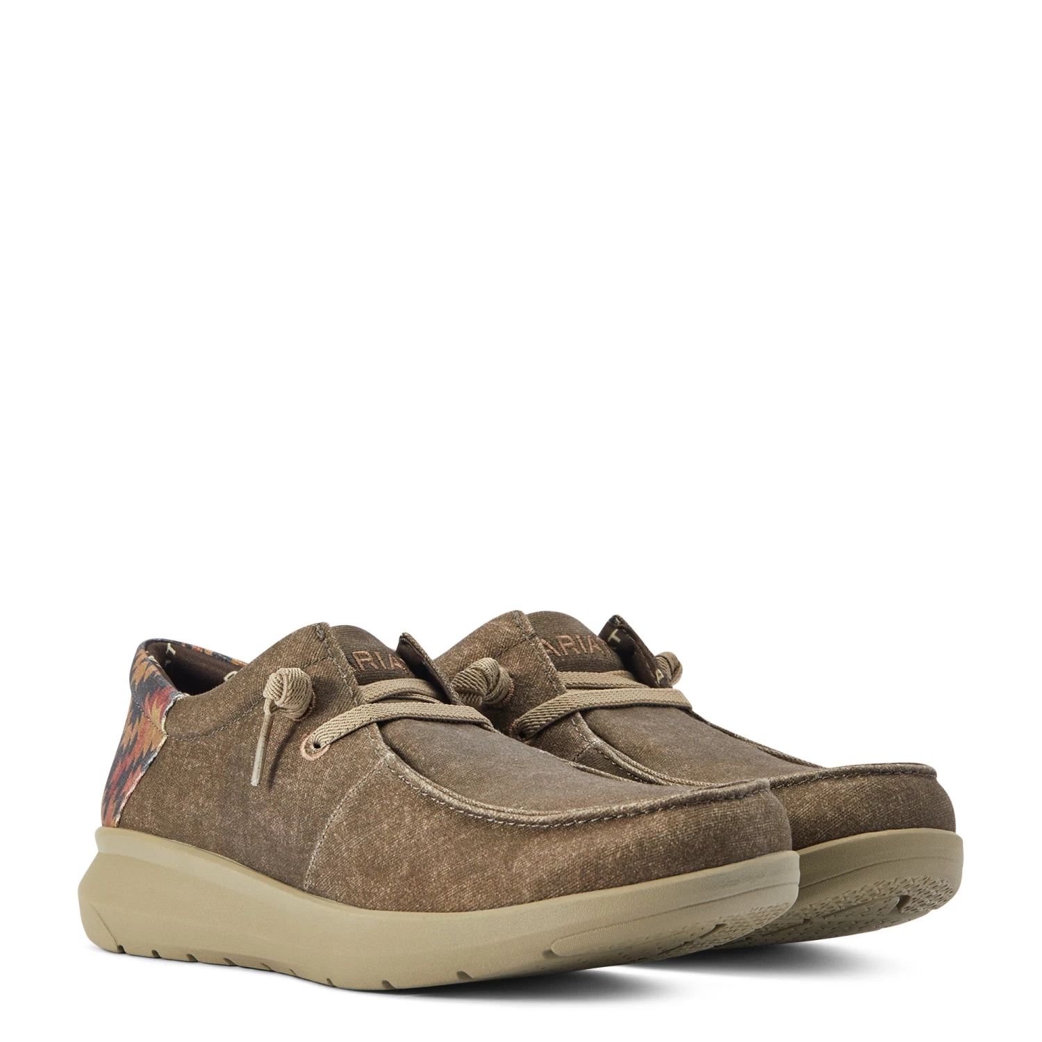 Ariat Men's Hilo Stretch Lace Dark Tan & Rust Aztec Shoe 10040445 - Image 5