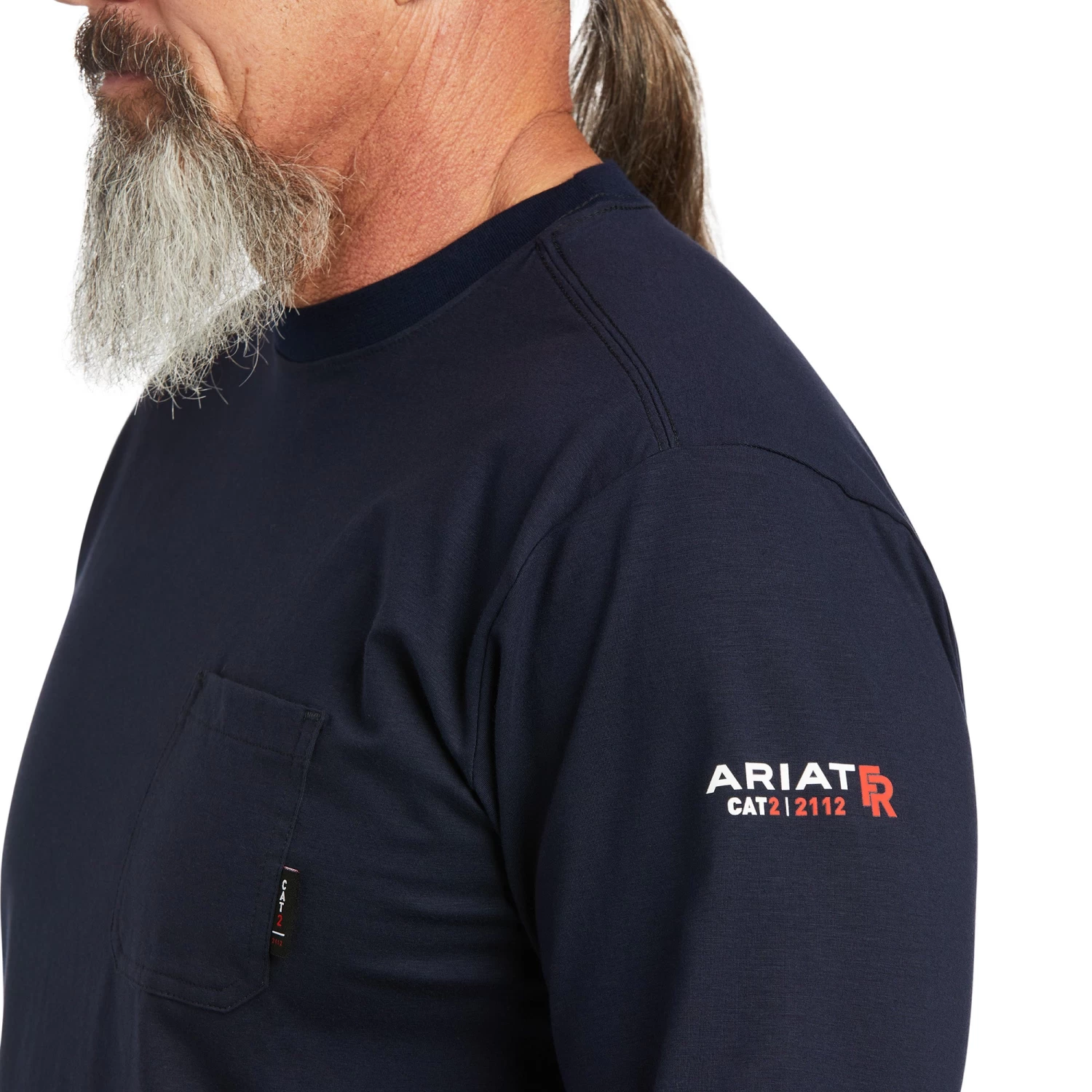 Ariat® Men's FR Stretch Logo Navy USA T-Shirt 10039294 - Image 3