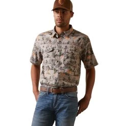 Ariat Men's VentTEK Western Dove Desert Scape Button Down Shirt 10043431