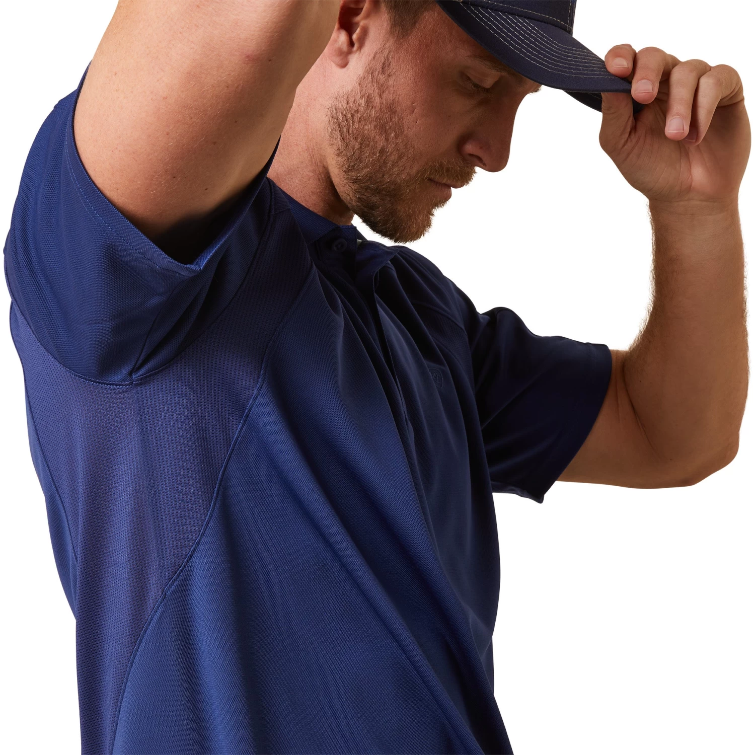 Ariat® Men's Cloudburst Blue AC Polo Shirt 10043518 - Image 3