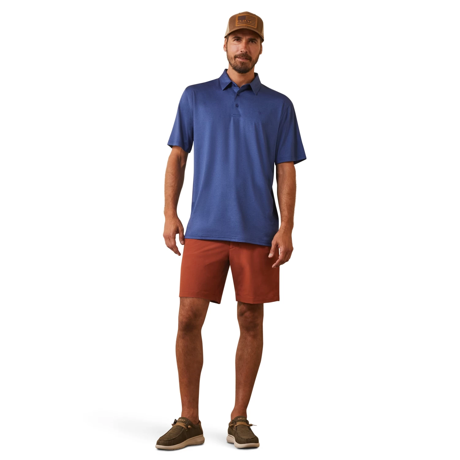 Ariat® Men's Charger 2.0 Cloudburst Blue Polo Shirt 10043572 - Image 4