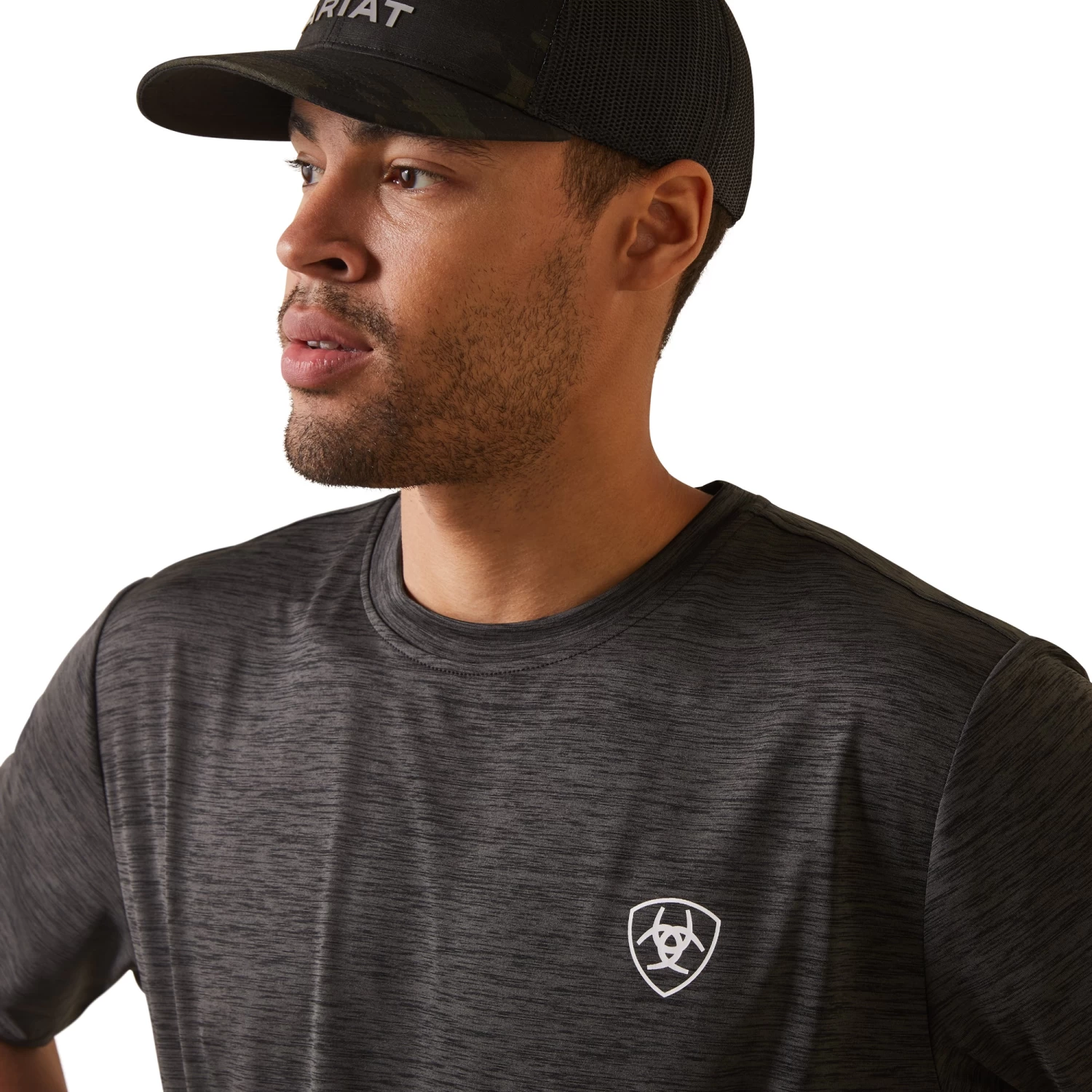 Ariat® Men's Charger Proud Shield Charcoal Heather T-Shirt 10043763 - Image 4