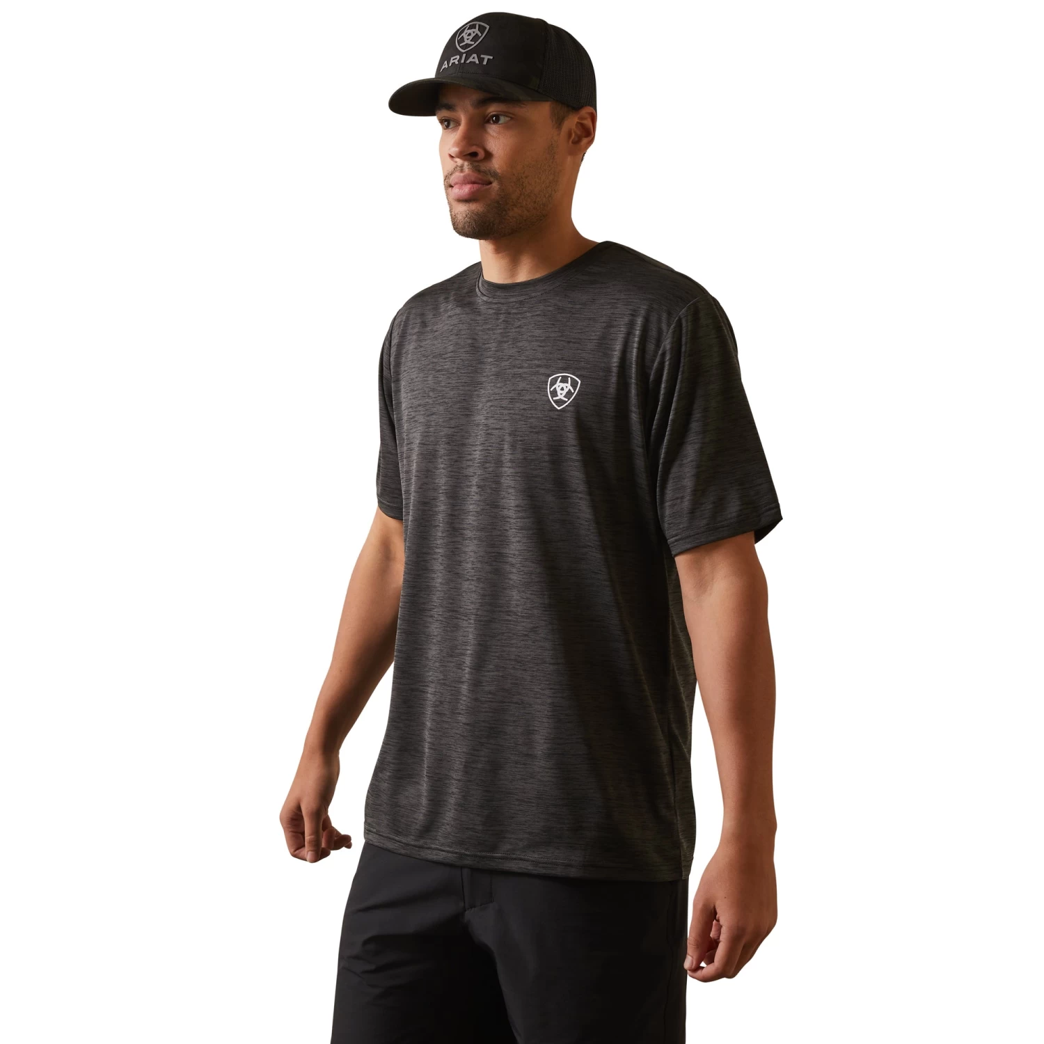 Ariat® Men's Charger Proud Shield Charcoal Heather T-Shirt 10043763 - Image 2