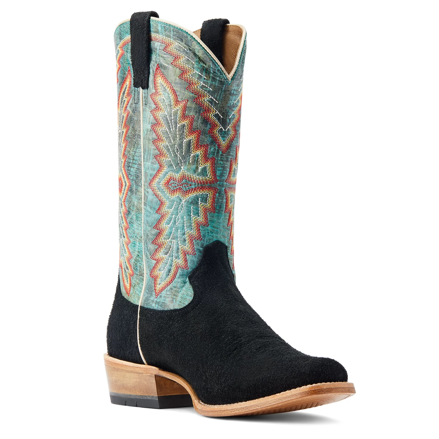 Ariat® Men's Futurity Showman Black Roughout & Roaring Turquoise Western Boots 10044498 - Image 6