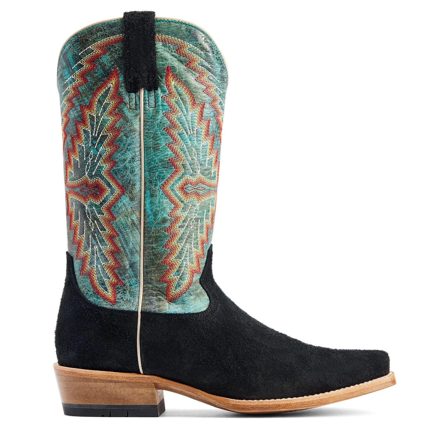 Ariat® Men's Futurity Showman Black Roughout & Roaring Turquoise Western Boots 10044498 - Image 4
