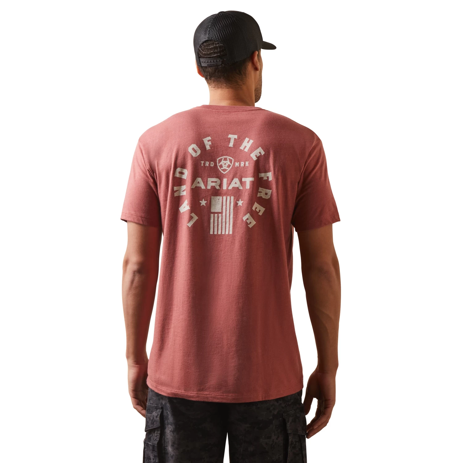 Ariat® Men's Land Of The Free Red Clay Heather T-Shirt 10044744 - Image 4