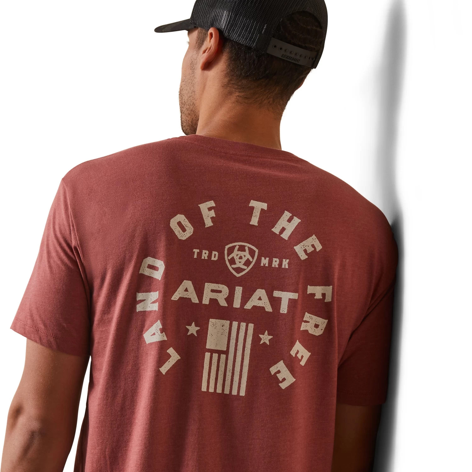 Ariat® Men's Land Of The Free Red Clay Heather T-Shirt 10044744 - Image 3