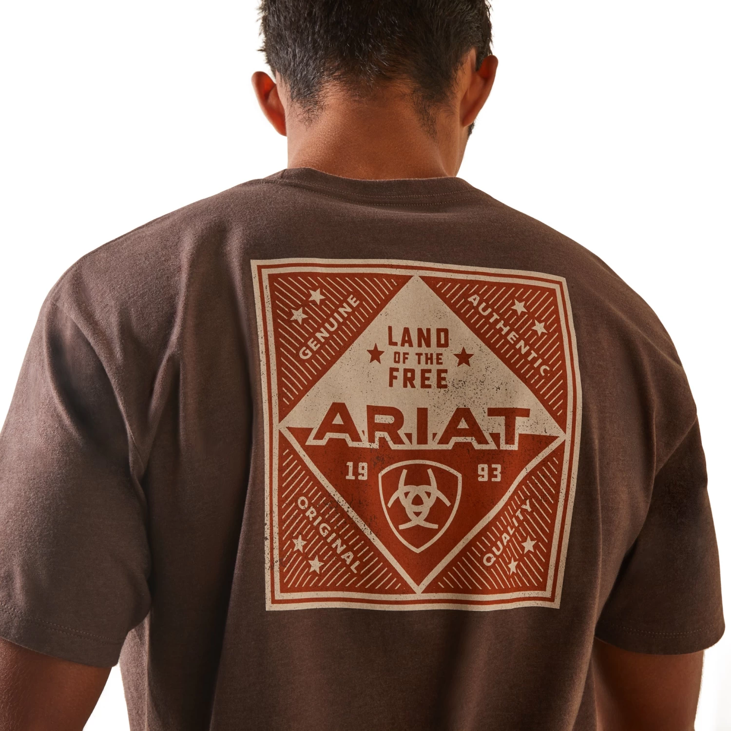 Ariat® Men's Patch Brown Heather Graphic T-Shirt 10044758 - Image 3