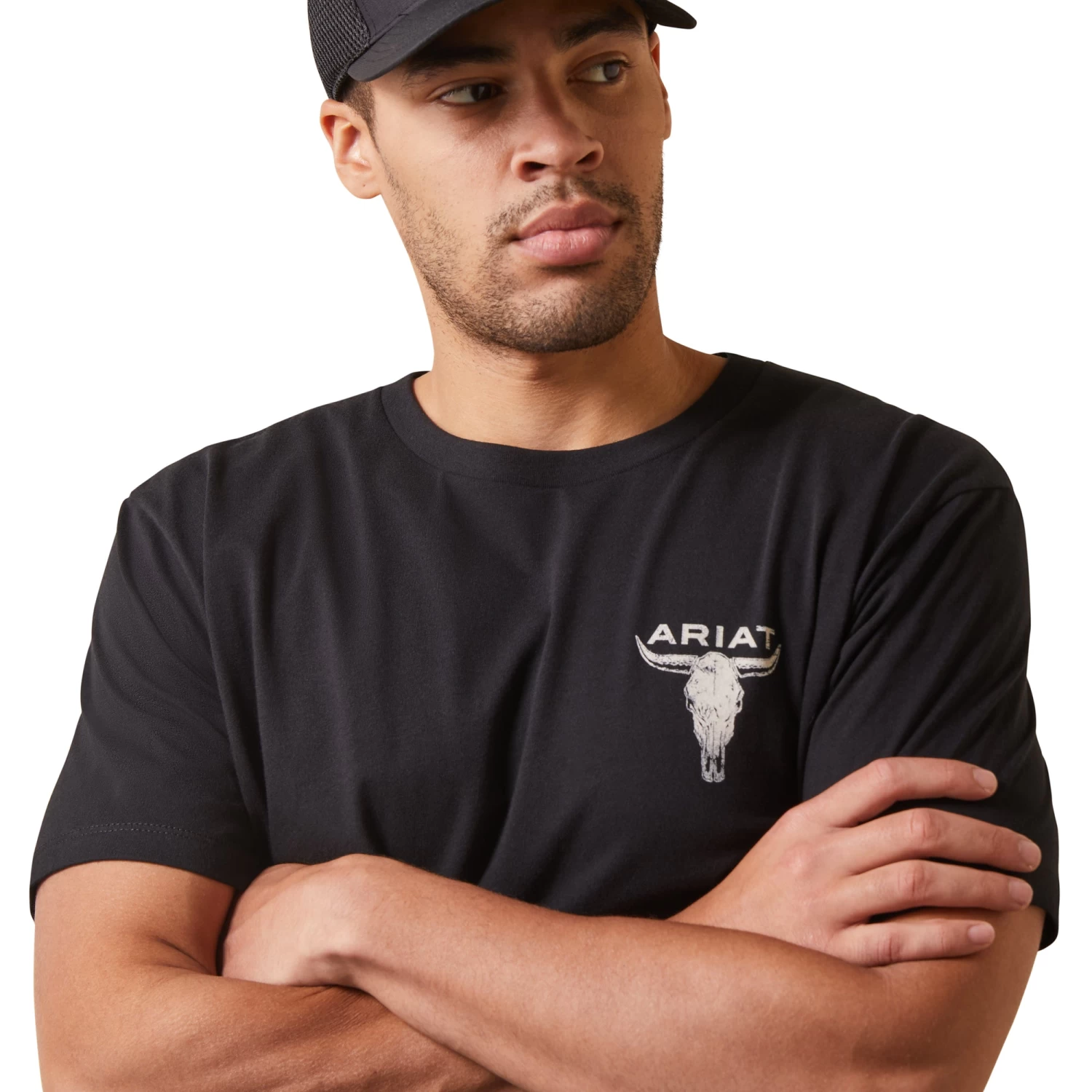 Ariat® Men's Steer Skull Flag Black Graphic T-Shirt 10044770 - Image 4